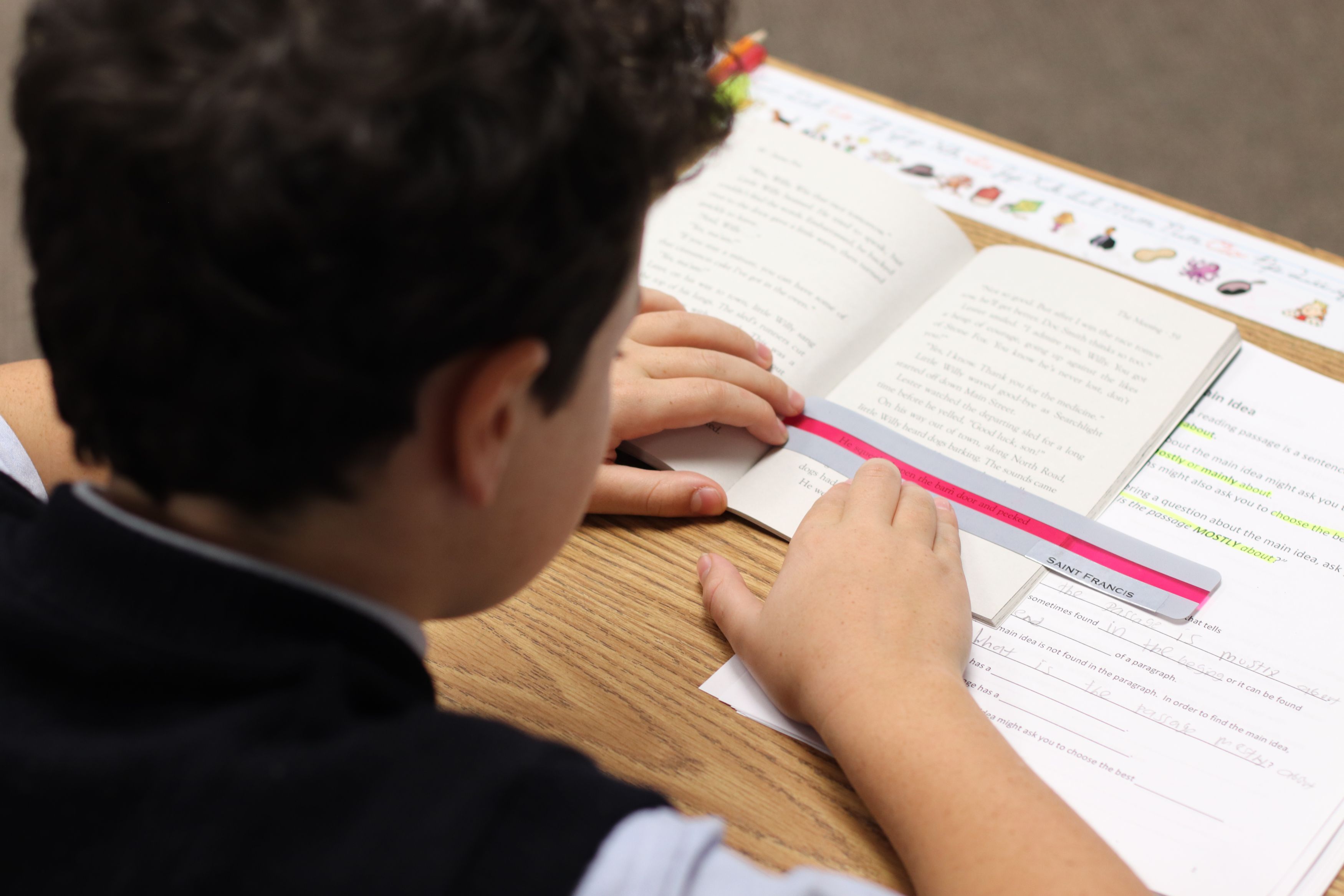 Saint Francis Elementary School student learning Advancing Reading Proficiency skills with the Fundations Reading Program