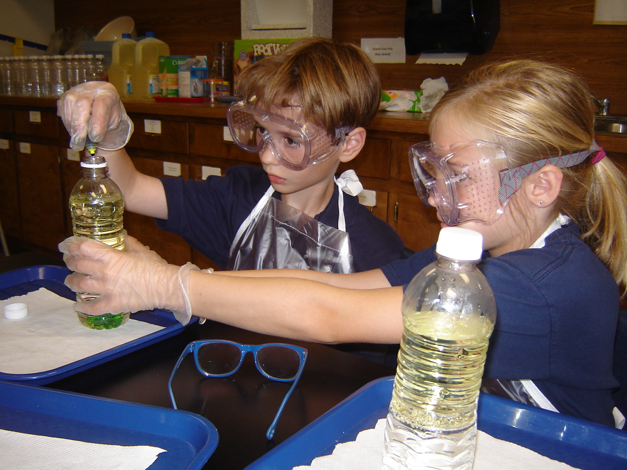 Elementary Students working in science lab